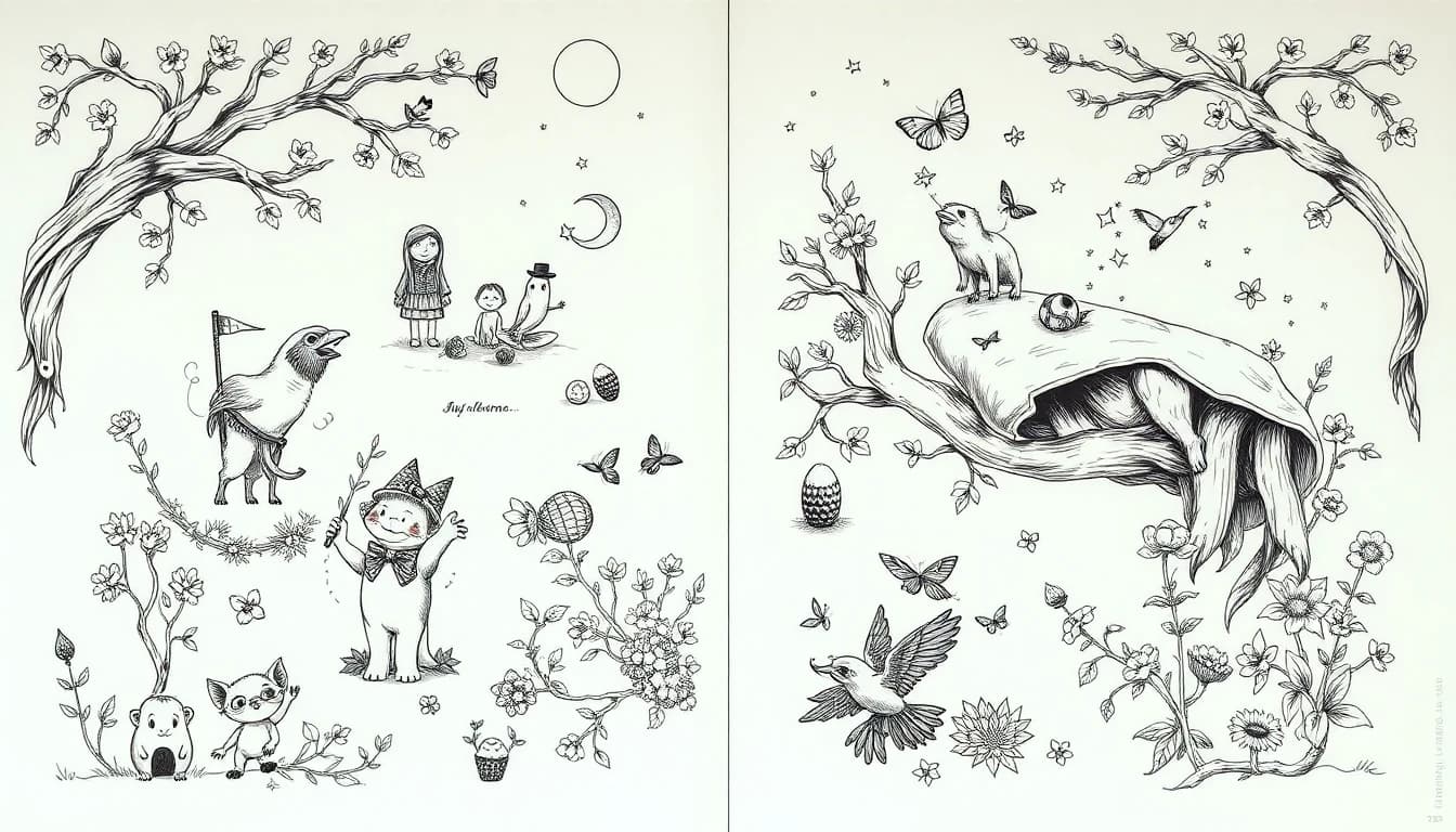 Illustrative Tattoo - AI generated tattoo design examples showing illustrative tattoo style characteristics