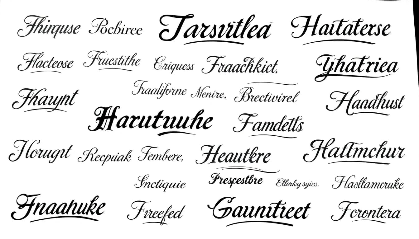 Script & Lettering Tattoo - AI generated tattoo design examples showing script & lettering tattoo style characteristics