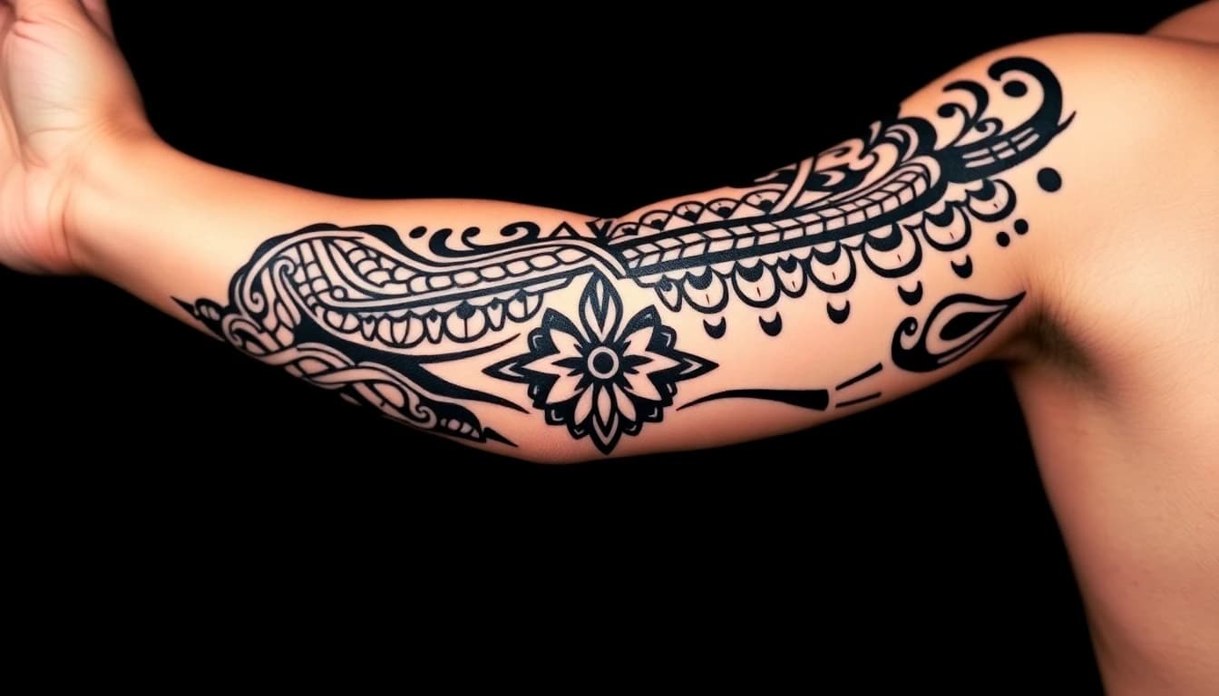 Tribal Tattoo - AI generated tattoo design examples showing tribal tattoo style characteristics