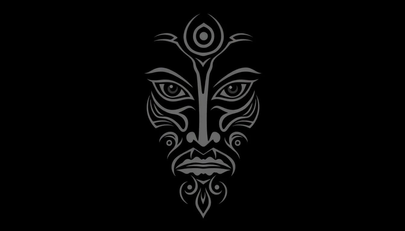 Traditional Maori ta moko patterns and koru spiral designs