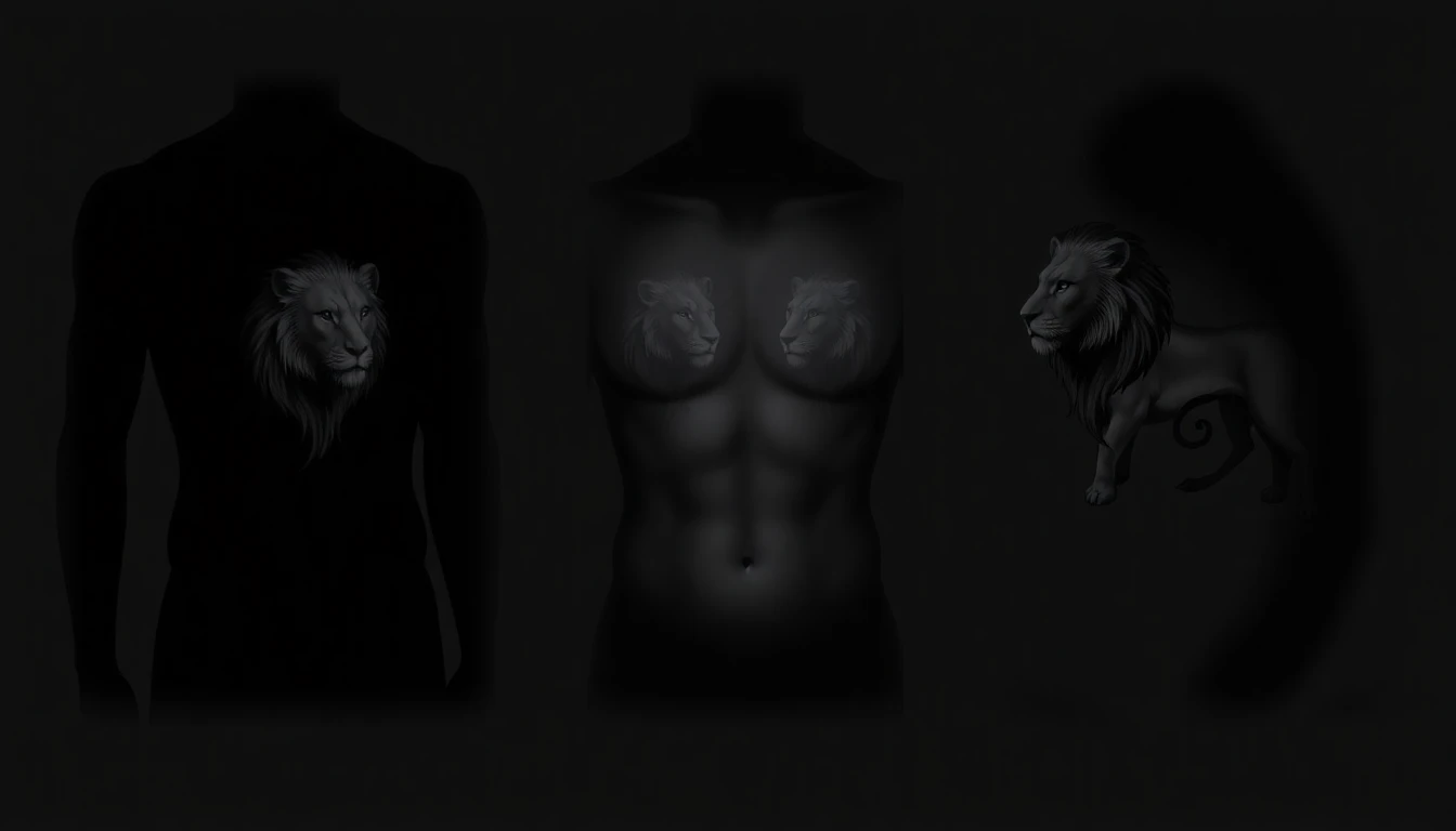 Tattoo simulator showing multiple placement options for same design on different body areas
